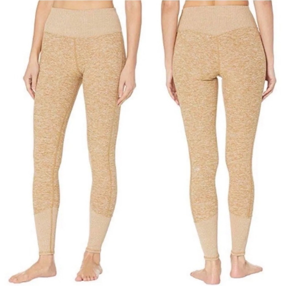 ALO YOGA Alosoft High-Waist Lounge Legging in Caramel Heather Size L